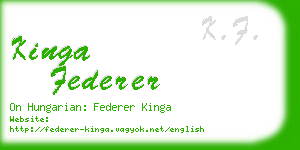 kinga federer business card